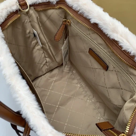 MICHAEL KORS AVRIL LARGE TOP ZIP SATCHEL LUGGAGE MULTI COLOR WITH FLUFFY - Picture 10 of 16